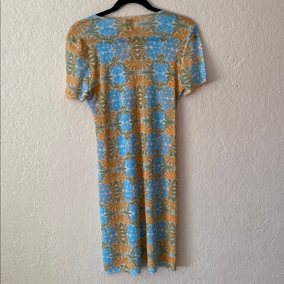 Misa Los Angeles $285 Vina Dress Size M Blue Yellow Vacation Travel Beach Cute - Picture 6 of 11